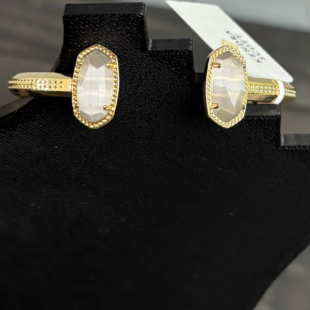 Kendra Scott Goldtone Elton Slate Cats Eye Bracelet - Picture 4 of 10